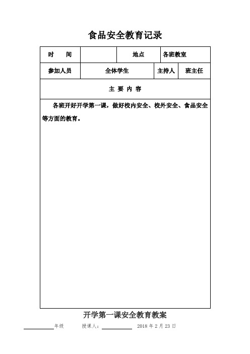 食品安全教育记录