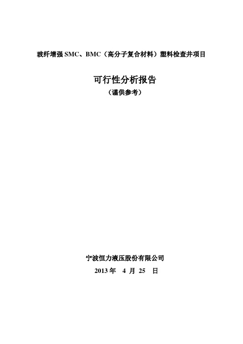 玻纤增强SMC,BMC复合材料检查井项目可行性分析报告