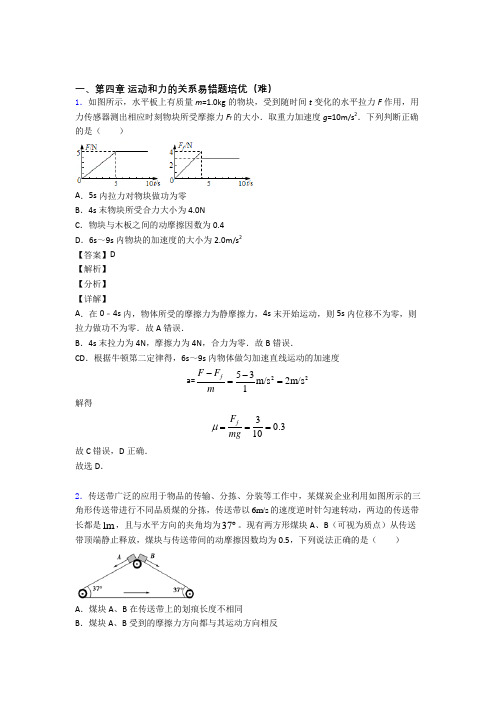 宁波运动和力的关系检测题(WORD版含答案)