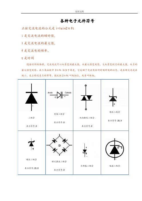 Proteus电子元件符号大全及汉英对照表