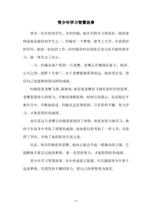 青少年学习智慧故事