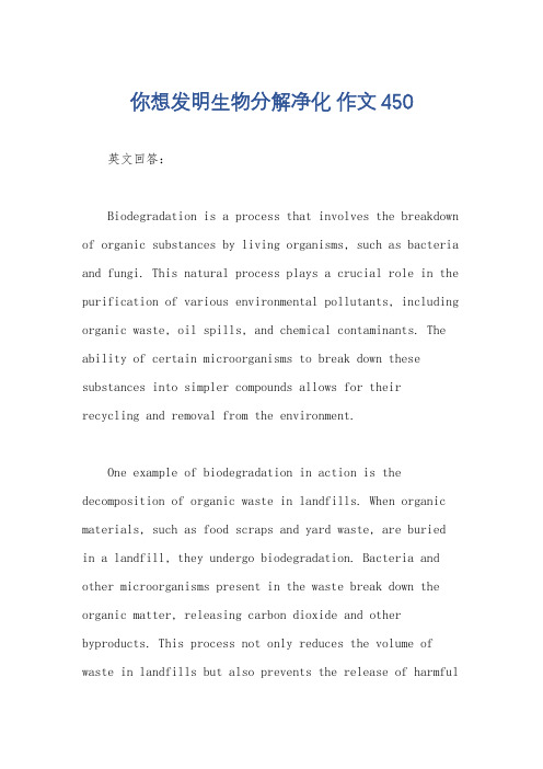 你想发明生物分解净化 作文450