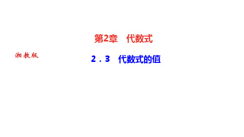 湘教版七年级数学上册作业课件 第2章 代数式 代数式的值