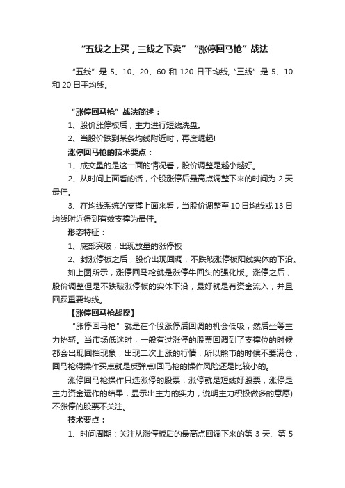 “五线之上买，三线之下卖”“涨停回马枪”战法