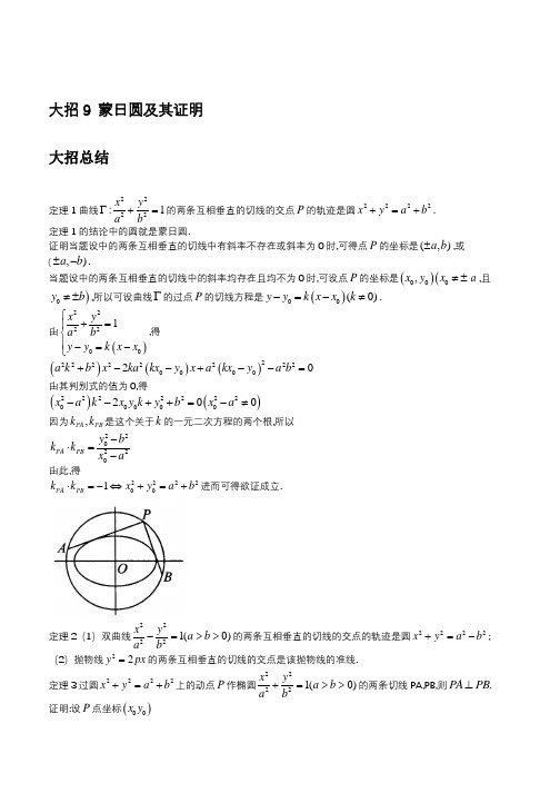 大招9 蒙日圆及其证明