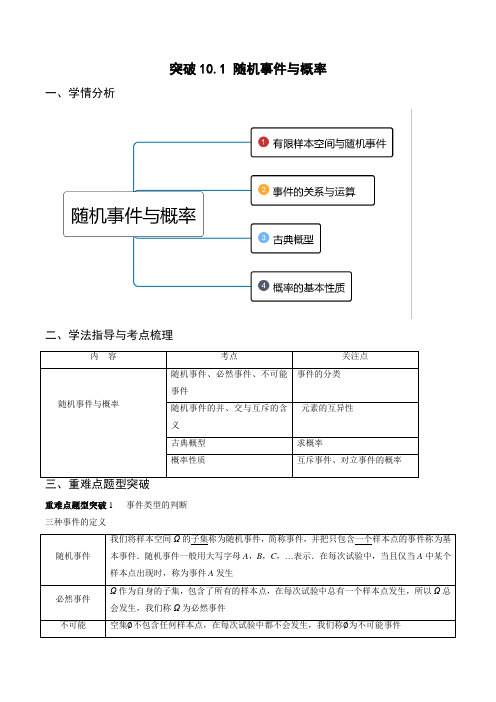 随机事件与概率重难点解析版