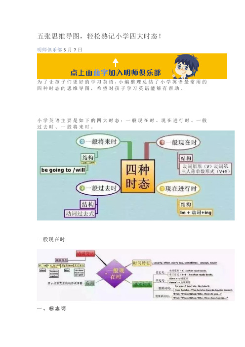 五张思维导图,轻松熟记小学四大时态