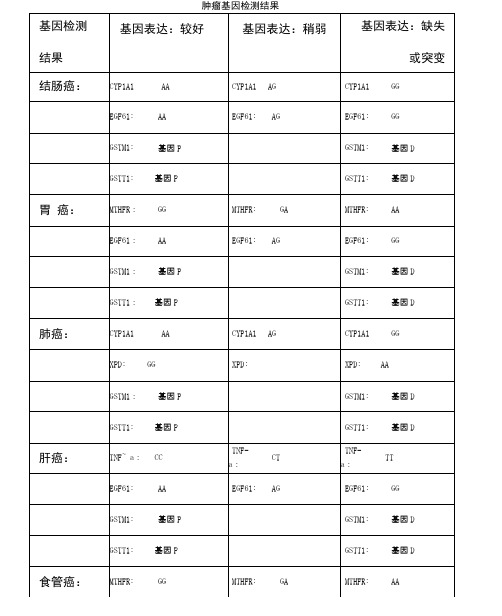 肿瘤基因检测结果