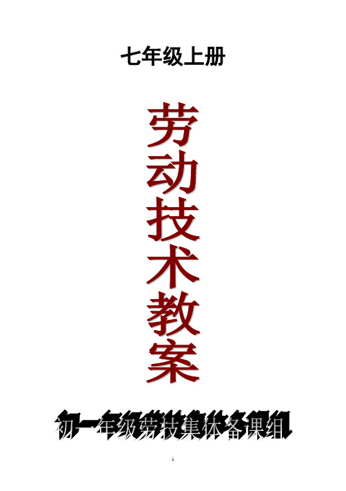 七年级上册《劳动与技术》教案全册