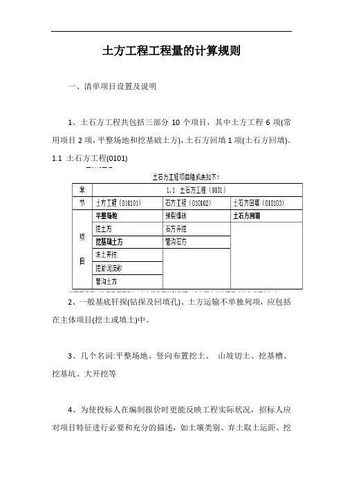 土方工程工程量的计算规则【最新版】