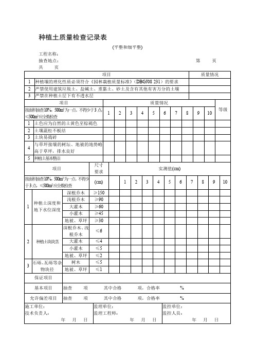 种植土质量检查记录表