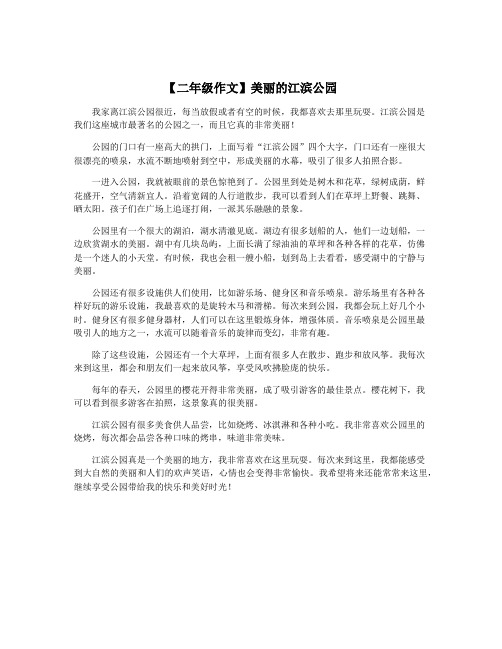 【二年级作文】美丽的江滨公园