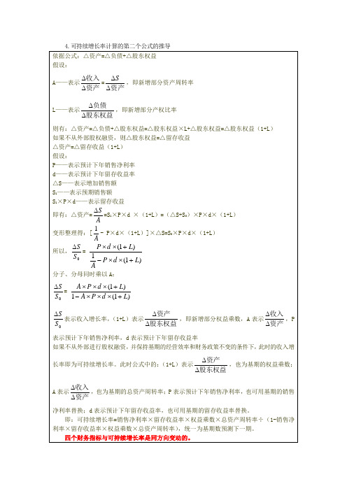 可持续增长率