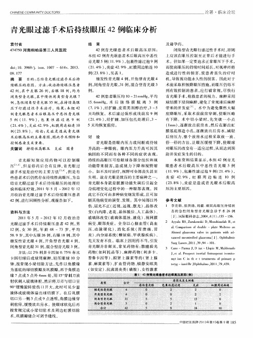 青光眼过滤手术后持续眼压42例临床分析