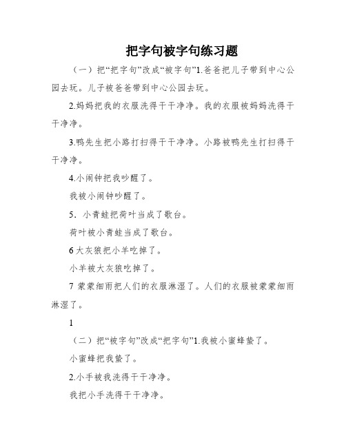 把字句被字句练习题