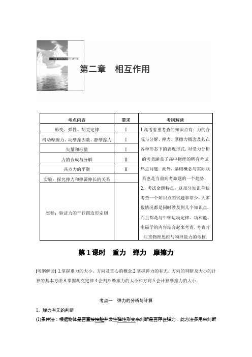 高考物理复习 重力弹力摩擦力
