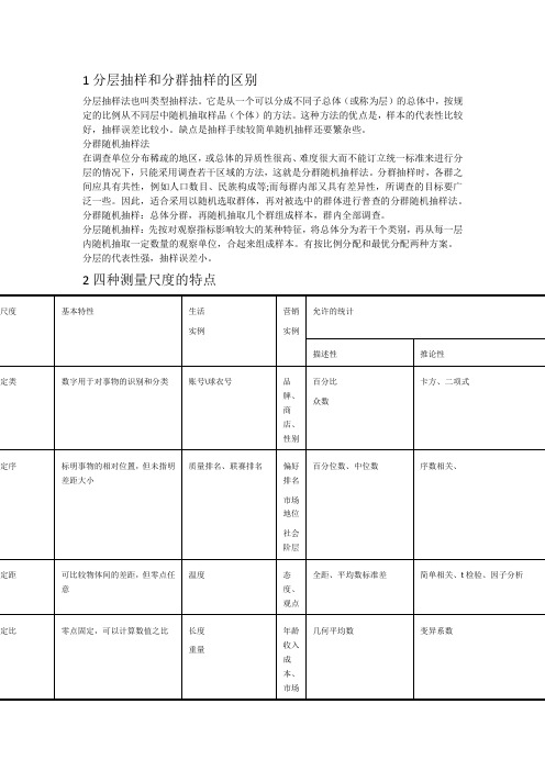 分层抽样和分群抽样的区别