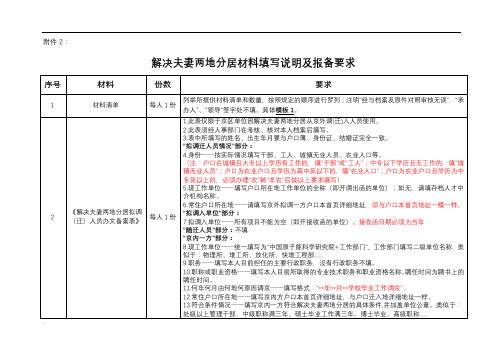 解决夫妻分居材料填写说明及整理报备要求