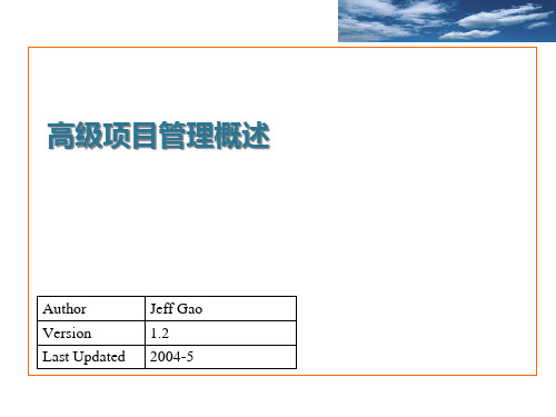高级项目管理概述