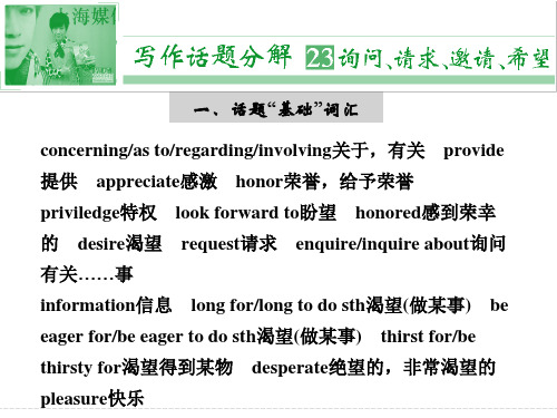 写作话题分解23 询问、请求、邀请、希望