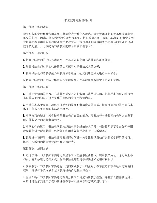 书法教师专业培训计划