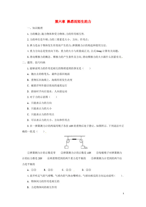 部编版2020八年级物理全册 第6章 熟悉而陌生的力学案 (新版)沪科版