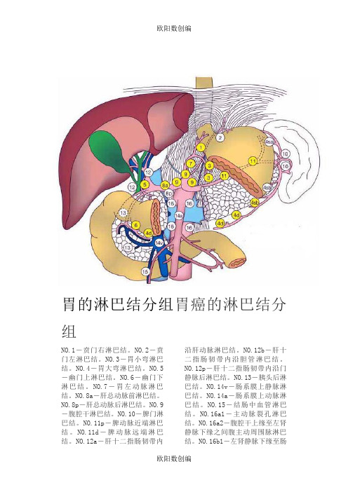 胃的淋巴结分组之欧阳数创编