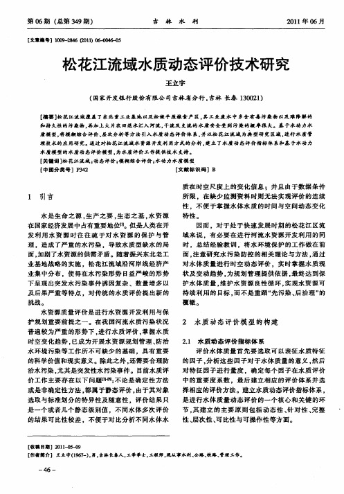 松花江流域水质动态评价技术研究