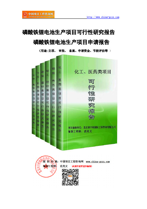 磷酸铁锂电池生产项目可行性研究报告-备案核准