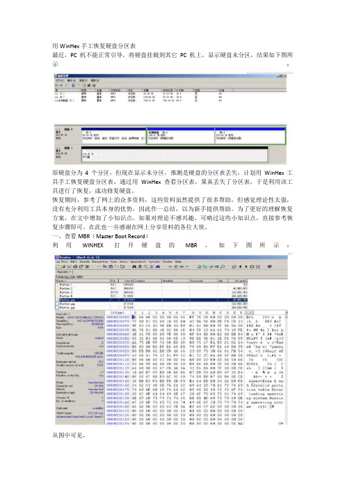 用WinHex手工恢复硬盘分区表