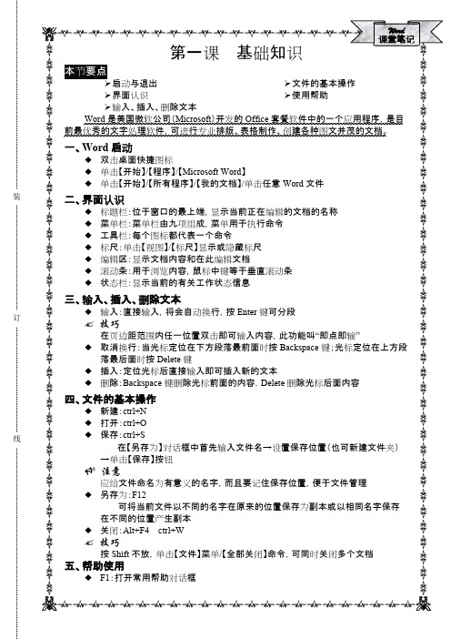 (完整)word排版教程笔记之——总结上,推荐文档