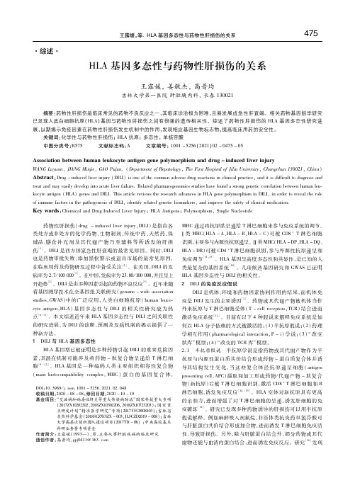 HLA基因多态性与药物性肝损伤的关系