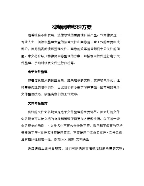 律师阅卷整理方案