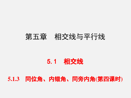 部优习题课件：5.1.3_同位角、内错角、同旁内角