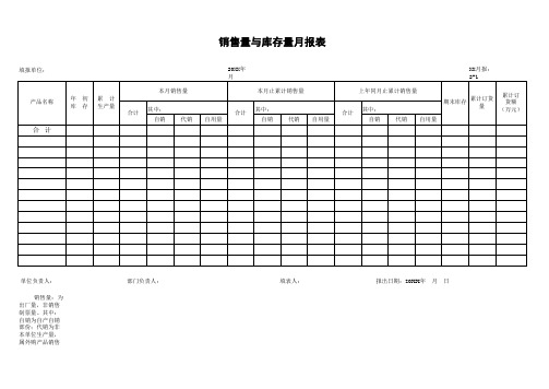 销售量与库存量月报表