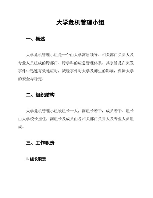 大学危机管理小组