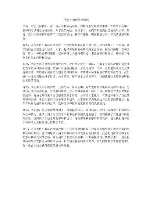 大班小教研活动感想