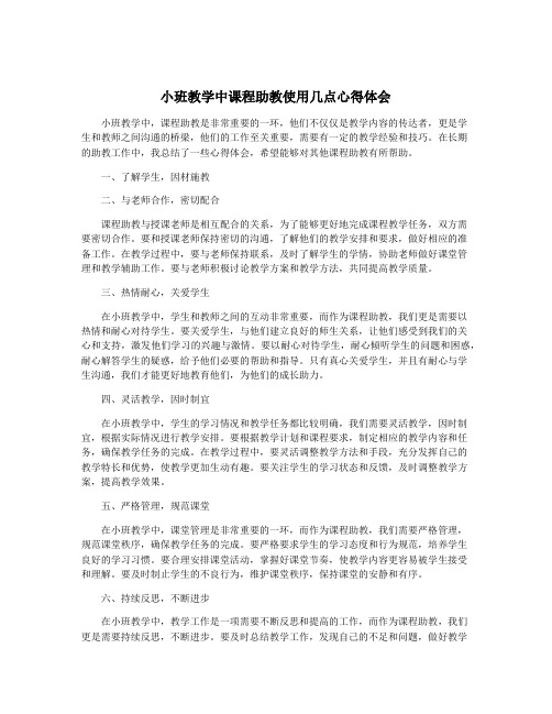 小班教学中课程助教使用几点心得体会