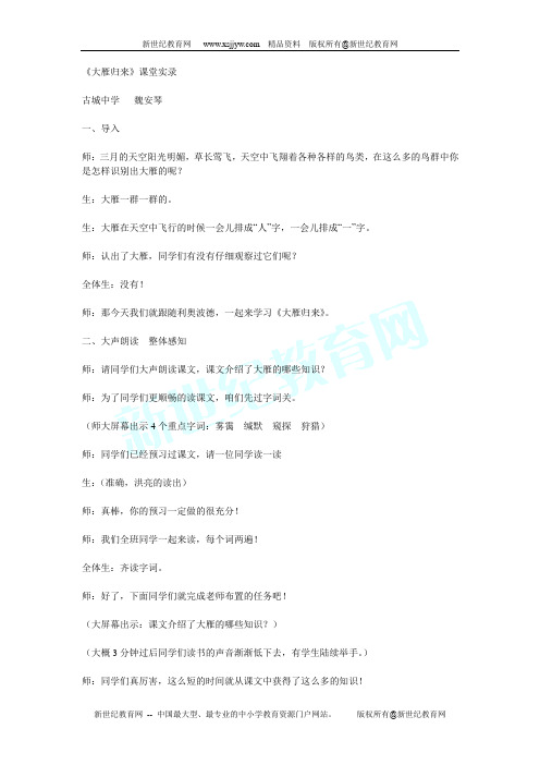 《罗布泊,消逝的仙湖》课堂实录5