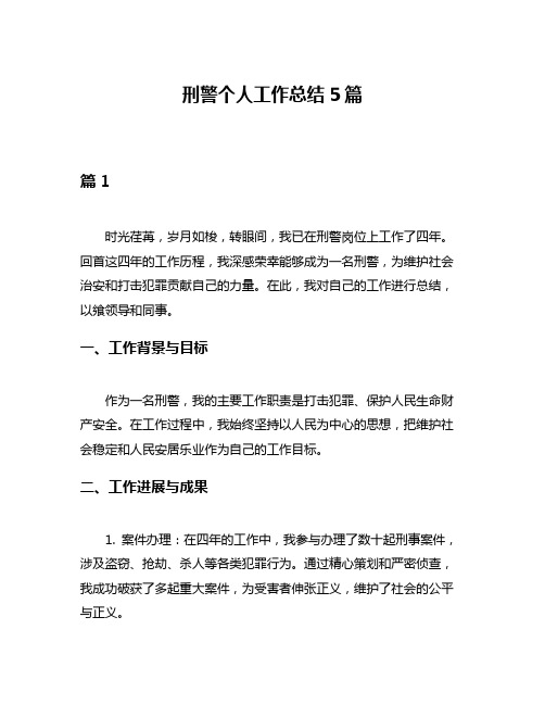 刑警个人工作总结5篇