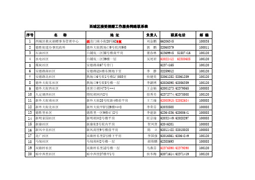 西城捐赠站点地址名称