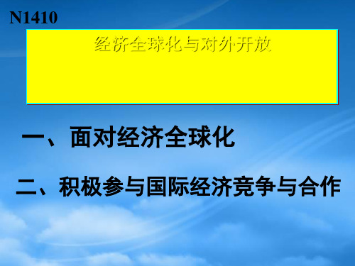 高中政治 经济生活 经济全球化和对外开放课件 新人教必修1