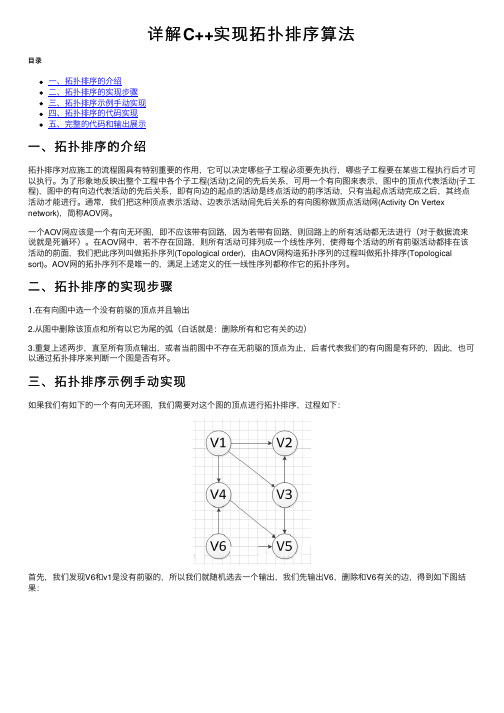 详解C++实现拓扑排序算法