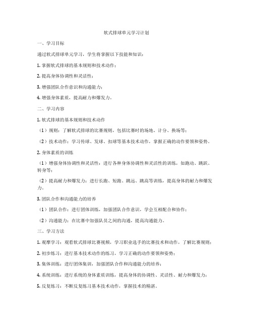 软式排球单元学习计划