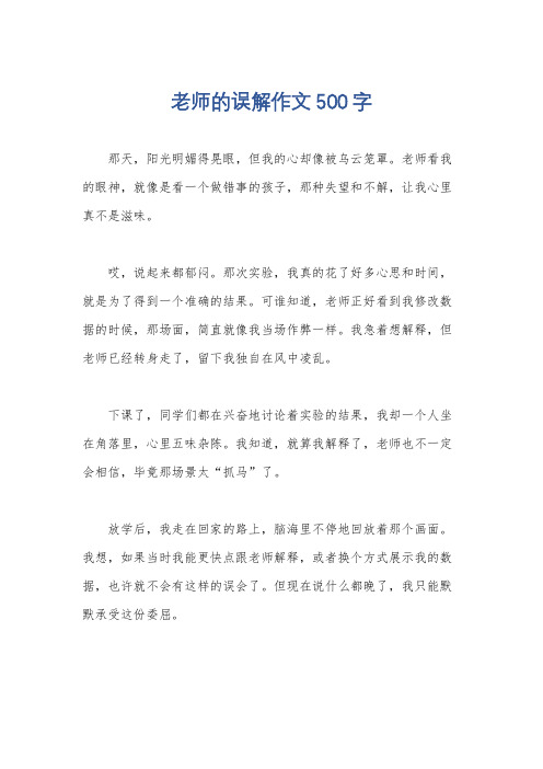 老师的误解作文500字