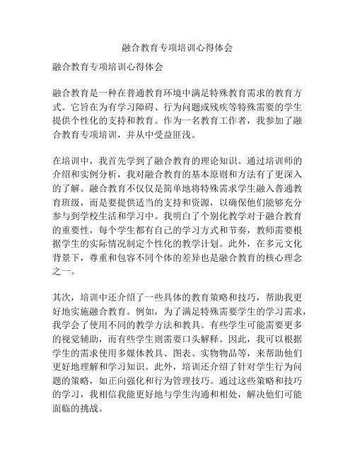 融合教育专项培训心得体会