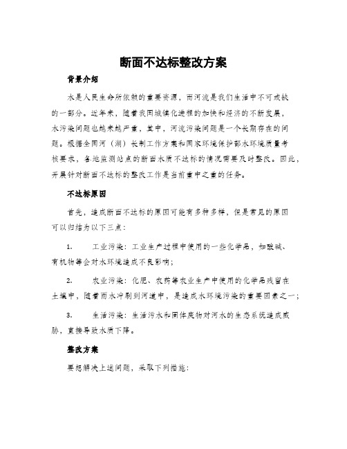 断面不达标整改方案