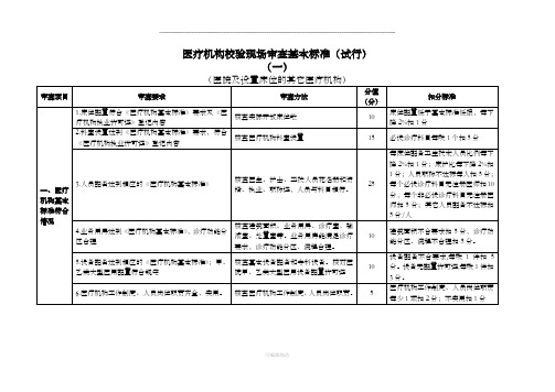 医疗机构校验现场审查基本标准(试行)