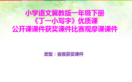 小学语文冀教版一年级下册《丁一小写字》优质课公开课课件获奖课件比赛观摩课课件B010