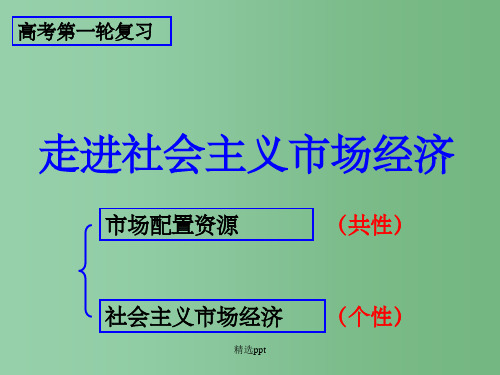 高三政治一轮复习 走进社会主义市场经济优质课课件 新人教版必修1